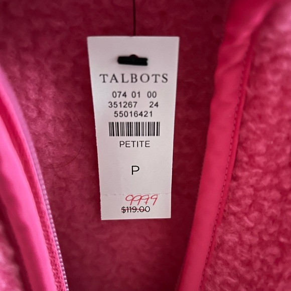 T BY TALBOTS FAUX SHERPA PINK JACKET - Picture 4 of 6